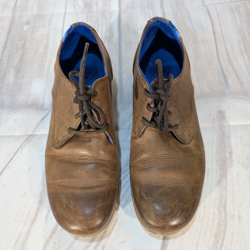 John Fluevog Distressed Brown Leather Lace-Up Oxford Shoes Women's Size 7